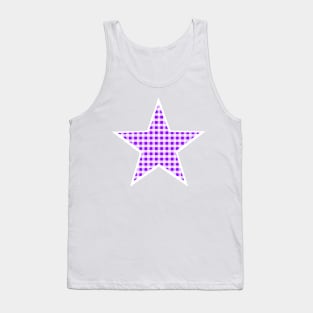 Purple and White Gingham Star Tank Top